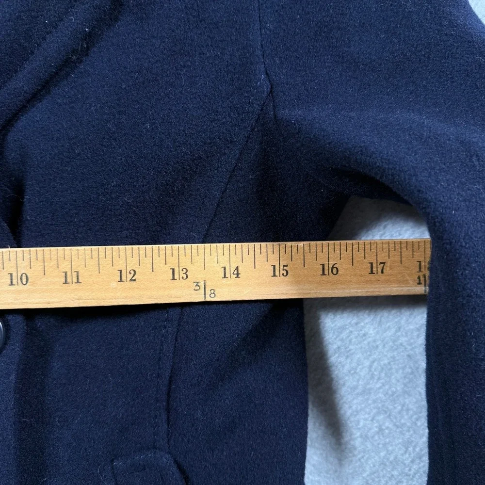 Vintage Abercrombie & Fitch Womens Medium Navy Blue Wool Blend Peacoat Jacket - Picture 10 of 16